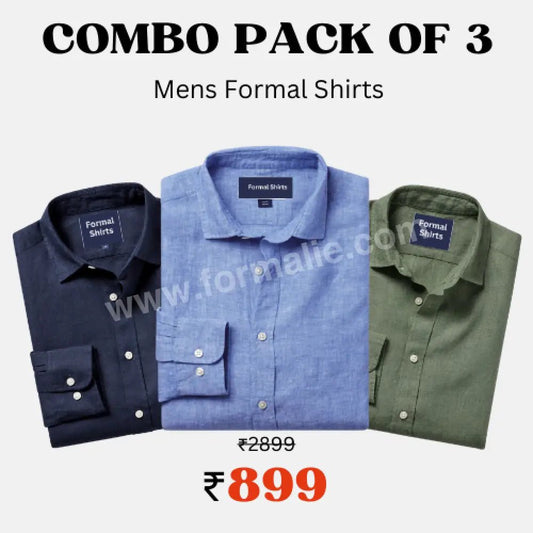Threefold Chic Pack of 3 combo shirts for men - Formalie Co
