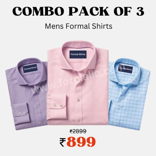 Tri-Wear Combo Pack of 3 combo shirts for men - Formalie Co